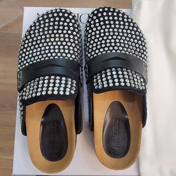 NEW!!! JW ANDERSON STUDDED LEATHER PENNY MULES - Picture 1 of 6